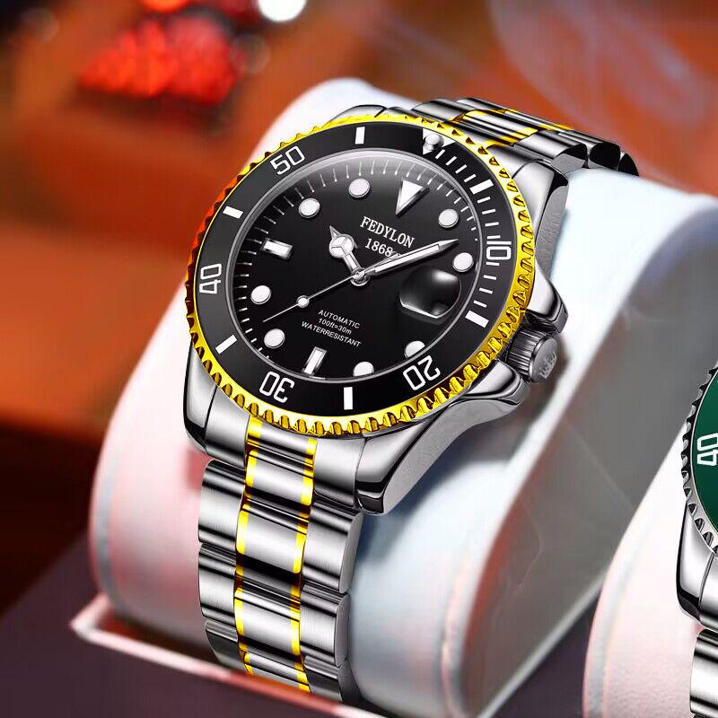 Новые мужские часы Green Water Monster Water Ghost Watch, полностью автоматические, немеханические, водонепроницаемые, с календарем, модные, светящиеся