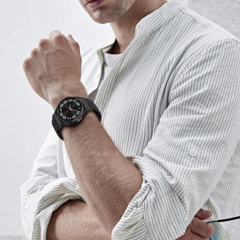 Compatible with Samsung Galaxy Watch 7 6 4 5 FE Band Galaxy Watch 6 4 Classic 47/ 43/ 42/ 46mm/Watch 5 Pro 45mm, 20mm Elastic Nylon Sport Men Wome