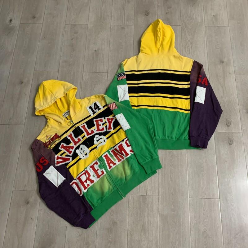 Mens Oversized Hooded Sweatshirt With Embroidered Floral Patchwork Cotton Blend Loose Fit Streetwear