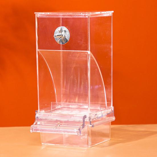 Прозрачная акриловая кормушка для птиц, автоматическая кормушка для птиц без беспорядка, кормушка для попугаев большой емкости, защита от разлива