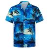 Рубашка мужская гавайская с короткими рукавами и принтом кокосовой пальмы, хип-хоп мода, повседневная рубашка на пуговицах, пляжное лето