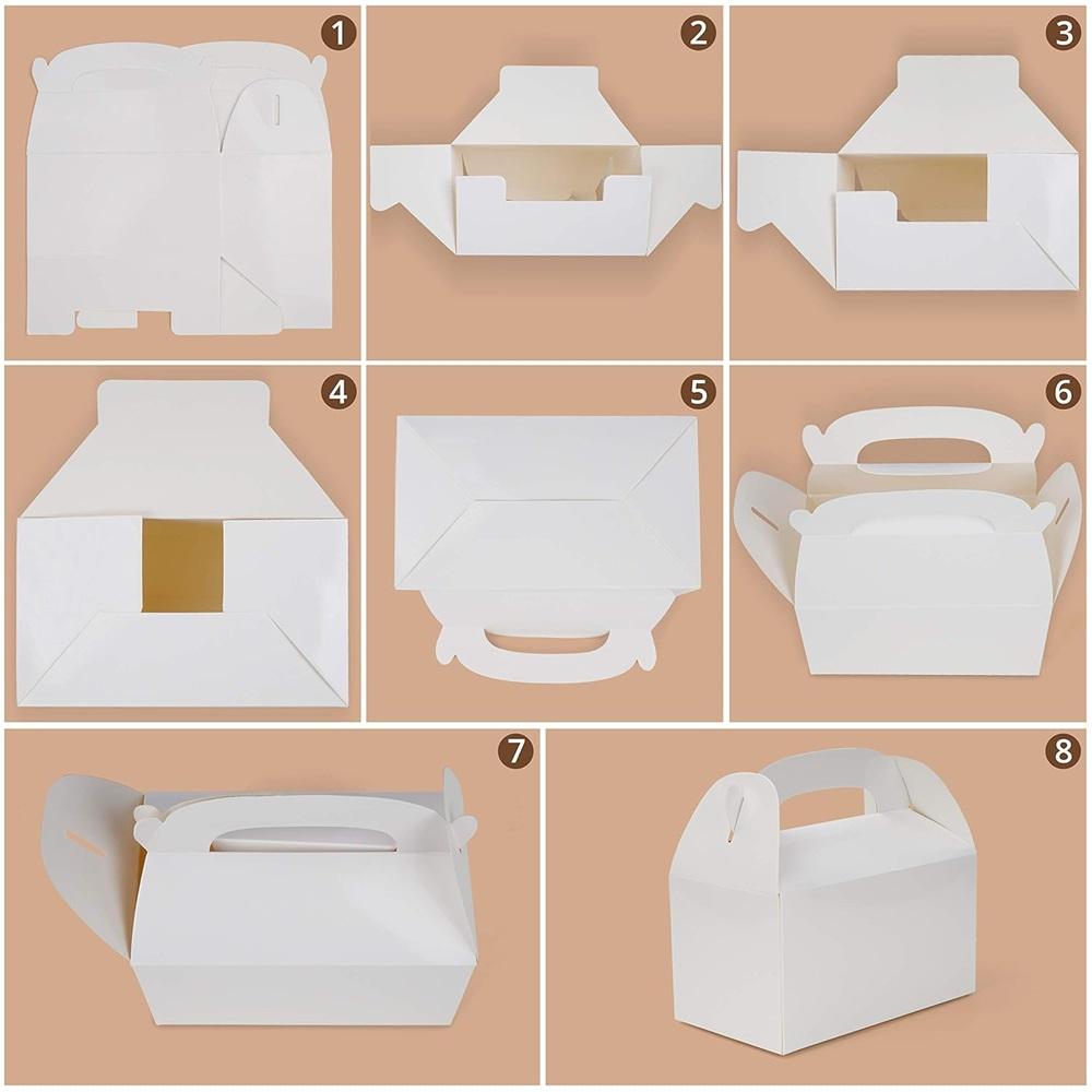 Подарочные коробки из крафт-картона с крышками и ручками (Пакет 20) - 15,74 X 8,89 x 8,89 см — удобные подарочные коробки для детских дней рождения, еды и свадеб!