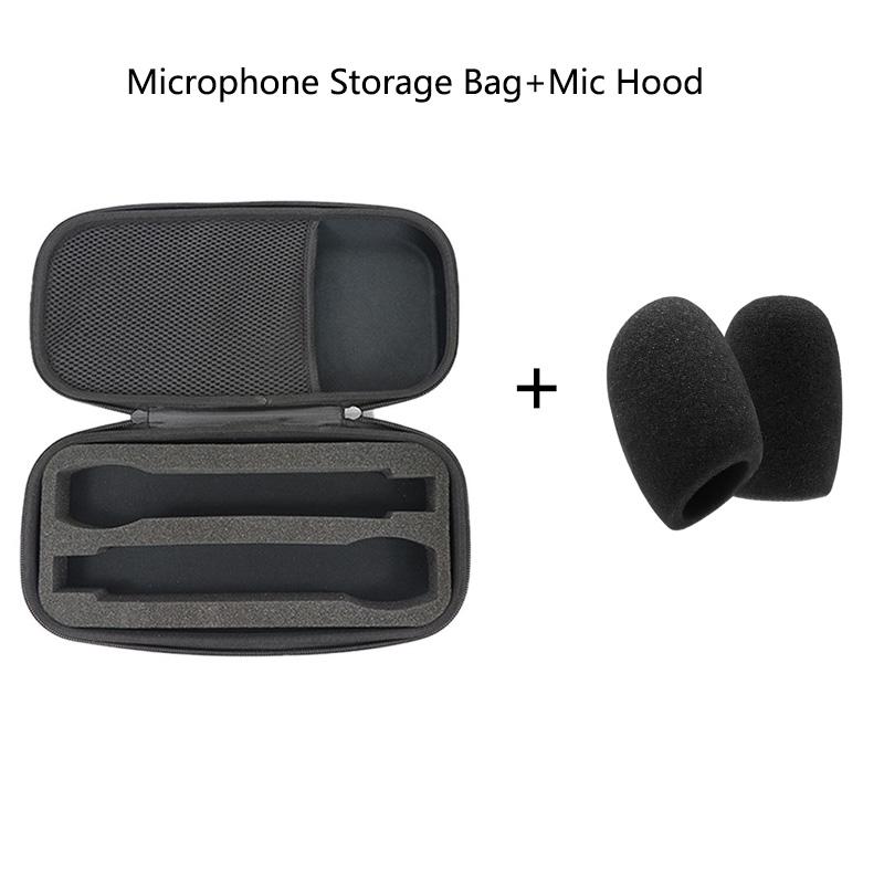 Hard EVA Microphone Storage Bag+Foam Mini Mic Hood Shockproof Large-capacity Carrying Case Bag for Travel Camping Business Trip