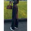Black Narrow Wide-Leg Cargo Pants for Women, Spring/Summer 2026 New Vintage Slim-Fit Loose Versatile Casual Pants