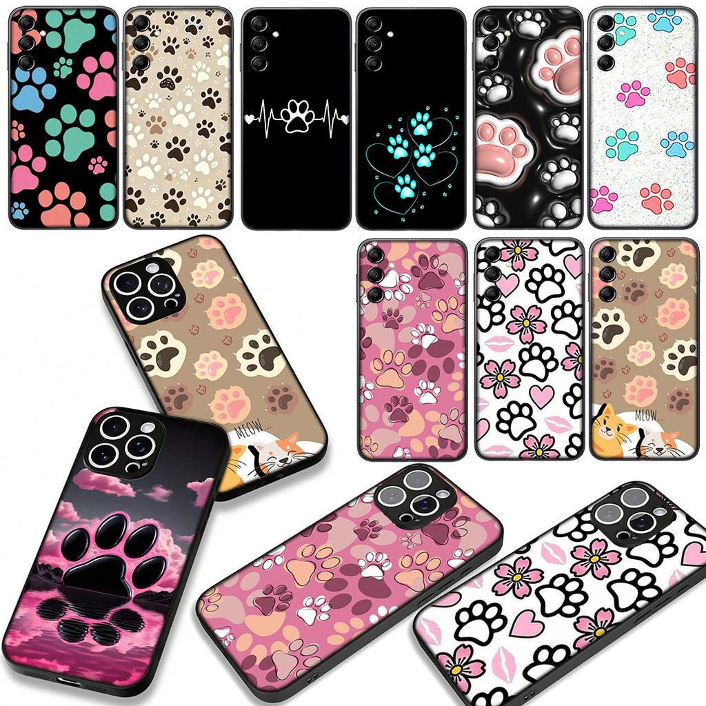 Cute Dog Cat Paw Cover Phone Case for Apple iPhone 17 16 15 11 Pro XS Max XR 6 7 8 Plus + SE 2020 5 16E