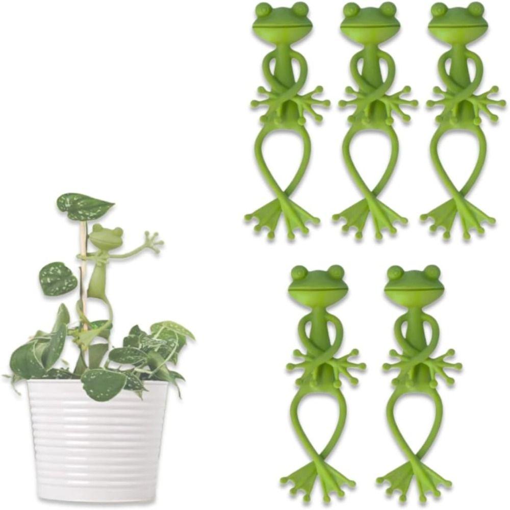 1/2/4PCS Universal Frog Plant Supports Green Frog Flower Pot Hugger Frog Plant Stand Garden Decor