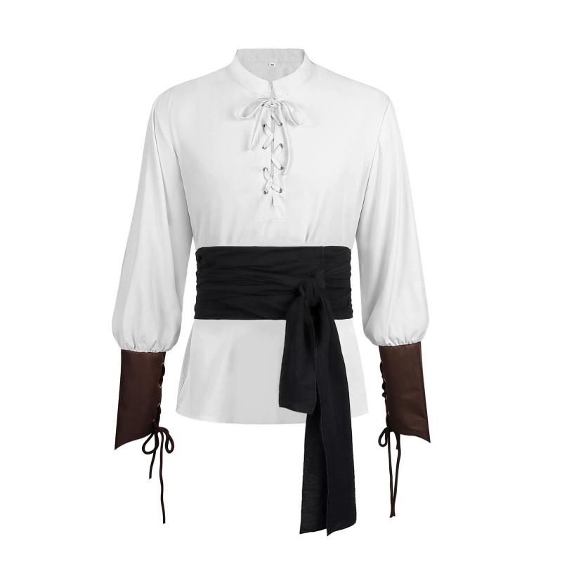 Средневековый стимпанк пиратский топ-жилет для мужчин из полиэстеровой ткани для косплея и на каждый день