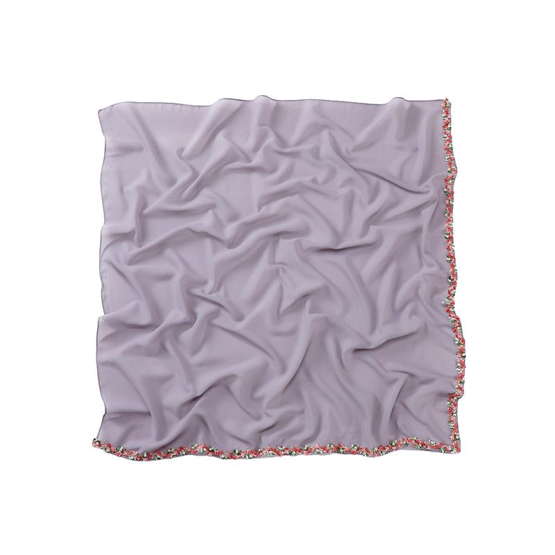 1 шт. головной убор, цветочная шаль, кружево, бисер, модный искусственный жемчуг, женский головной убор, мусульманский хиджаб, квадратный шарф, шифоновый тюрбан