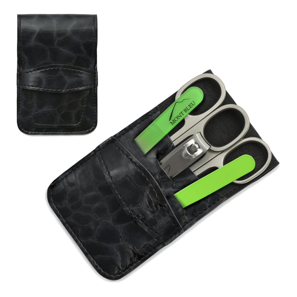 Mont Bleu 5-piece Manicure Set In Faux Leather Case