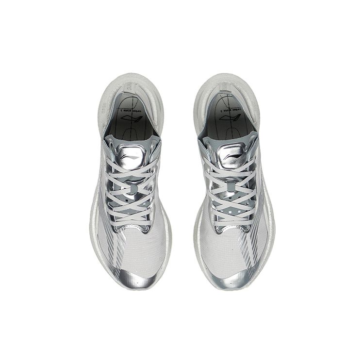 Кроссовки Li Ning Absolute Shadow Fabric Shock Absorbing Non-Slip Reathable Low Top для бега, мужские кроссовки Silver ARRS001-7