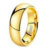 Classic Tungsten Ring, Wide Sphere, 2/4/6/8mm, Gold Straight Edge Tungsten Steel Wedding Ring for Women and Men
