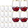 AD23-20 PCS Disposable Stemless Wine Glasses Plastic Wine Cups Clear Drinking Glasses For Party