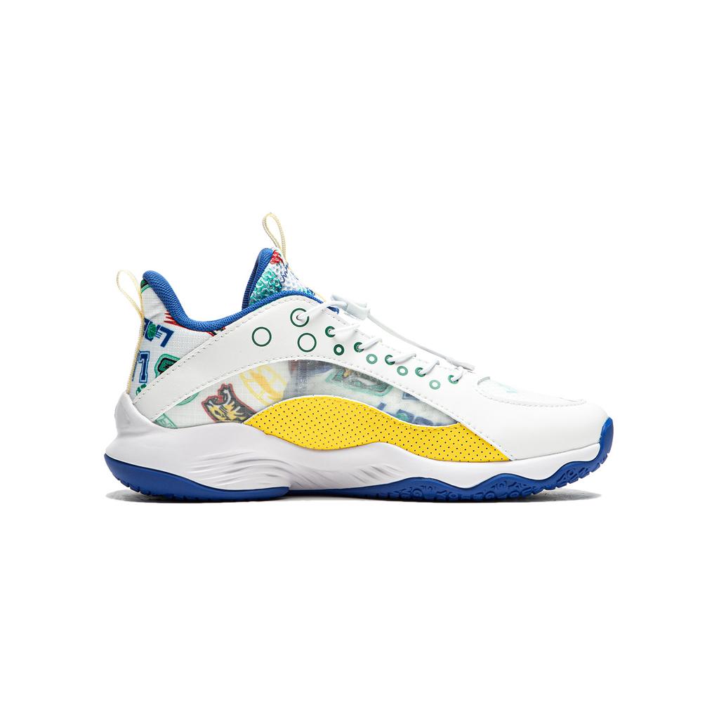 Li Ning Kids Pioneer Ling Primary 2.0 Synthetic Leather Cool Shock Absorption Breathable Low Top Basketball Shoes Kids Basketball Shoes YKBS018-13