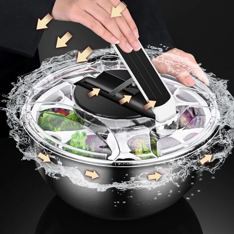 Vegetable Fruit Dryer Drainer Stainless Steel Centrifuge Dehydrator Salad Spinner Clean Salad and Fruit Vegetables Kitchen Tools