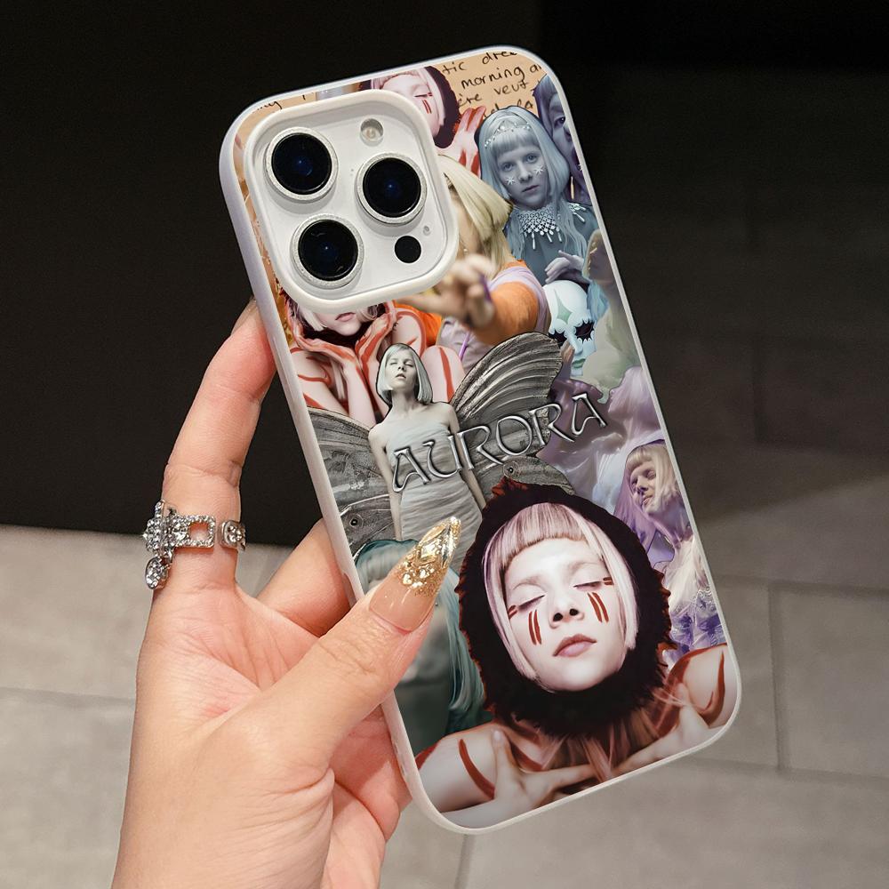 Чехол для мобильного телефона Aurora Aksnes Jelly Double layer White для iPhone 17 16 15 14 13 12 11 Air Pro Max Plus Защитный