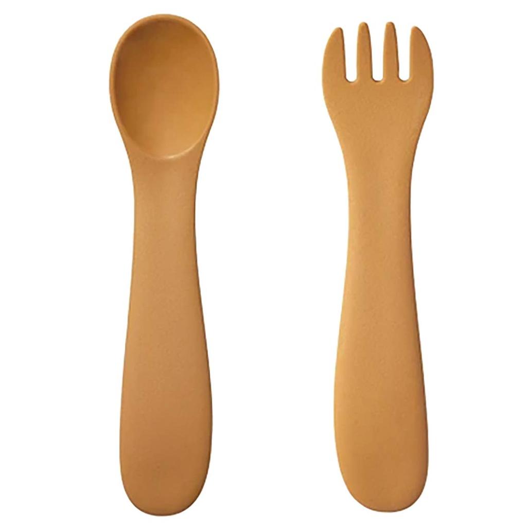 Kinto BONBO Spoon Fork Yellow Kids Baby Safe Gift Present Baby Gift 26384 & Microwave/Dishwasher