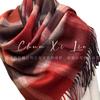 Classic 100 Wool Plaid Scarf Couple Winter Warm Scarf Premium Sense Retro New Red Grid