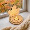 Decorative Autumn Centerpiece Wooden Candle Holder Halloween Tea Light Holder Pumpkin/Mushroom/Maple Leaf/Hedgehog for Table Centerpieces Fall Theme