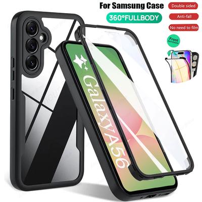 360 Полное покрытие Scree Защитный чехол для Samsung A56 A36 A26 A16 A54 A35 A15 A14 A34 A53 A52 A32 A33 A25 A55 5G Противоударные чехлы