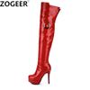 Fashion Sexy Over-the-knee Boots Women Platform Women's Thigh High Boots Lady Dance Party Fetish Long Shoes Soft Red White Large Size 48