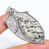 Natural Dalmation Jasper Gemstone 925 Sterling Silver Jewelry Pendant 2.96" Q5F32