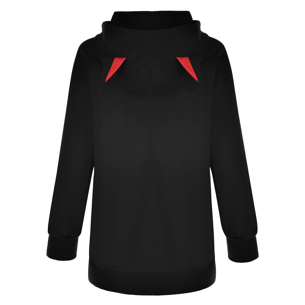 Твердый свитер с длинными рукавами и кошачьими ушками, свитер с капюшоном, топ