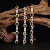 Модный браслет Fashion Treasure Jewelry из стерлингового серебра S925 с натуральными топазом, гранатом, диопсидом