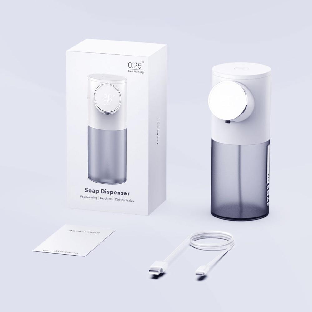 Автоматический дозатор мыла, бесконтактный, емкость 320 мл, дисплей температуры, плотная пена, стиральная машина для рук, 1500 мАч, перезаряжаемые автоматические дозаторы мыла