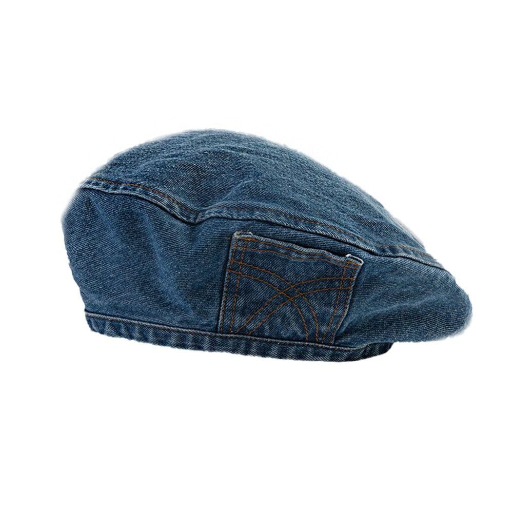 Korean Style Painter Hat Newsboy Cap Octagonal Hat Personality Denim Beret  Ladies