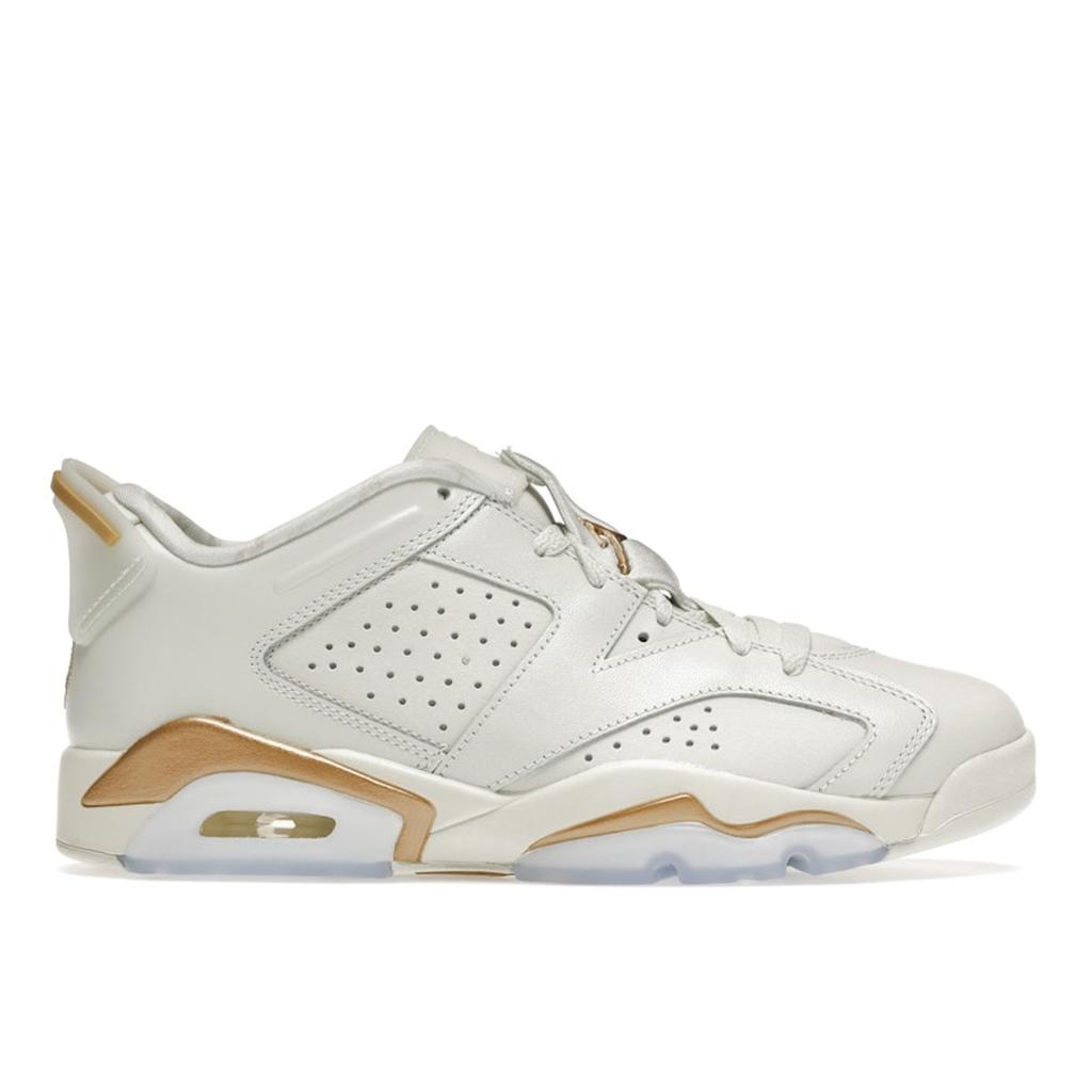 Air Jordan 6 Low Lunar New Year Unisex Sneakers White Spruce-Aura Metallic-Gold DH6928-073