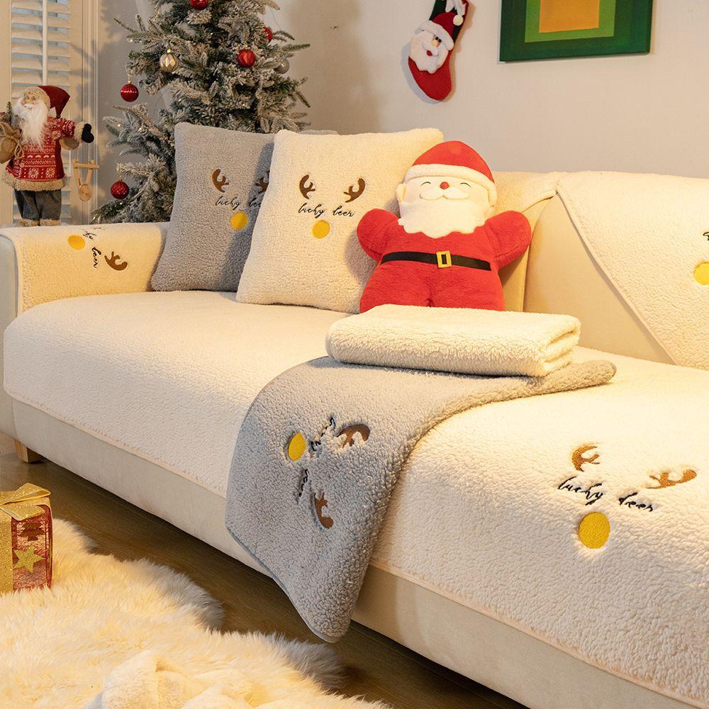 Рождественский Нескользящий Чехол-Протектор для Дивана Шезлонг Всесезонный Универсальный Эластичный Угловой Чехол-Полотенце для Подушки Дивана 1/2/3/4-местный