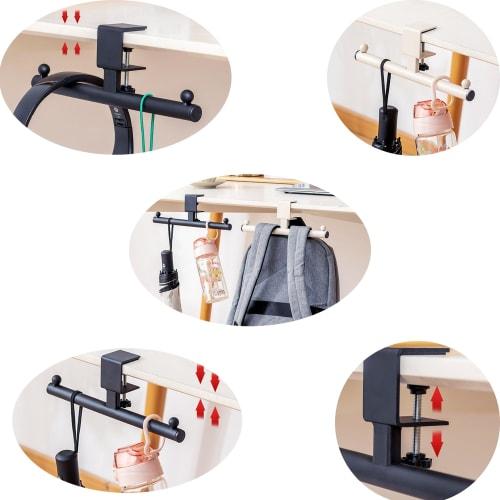 Desk Bag Rack, Under-Desk Headphone Hook, Tool-Free, Supports Double-Sided Bags, 20kg Weight Capacity, High-Strength Steel, Non-Slip Design, for Kids'