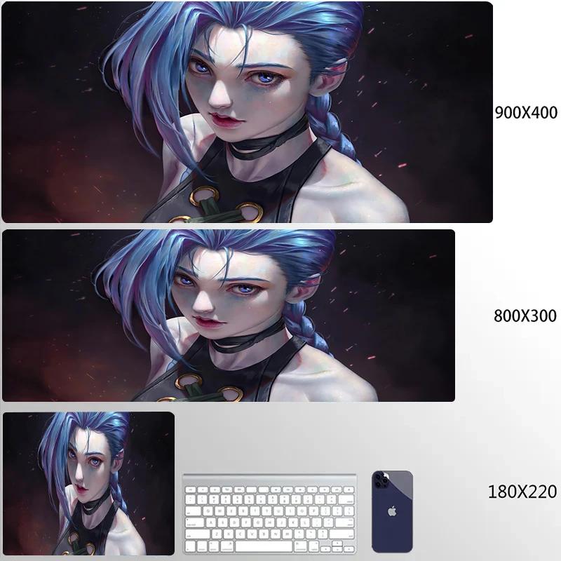 Jinx Anime Mouse Pad Pc Accessories Desk Protector Keyboard Mat NonSlip Deskmat Gamer Kawaii Cute Mouse Pads Gaming Mousepad