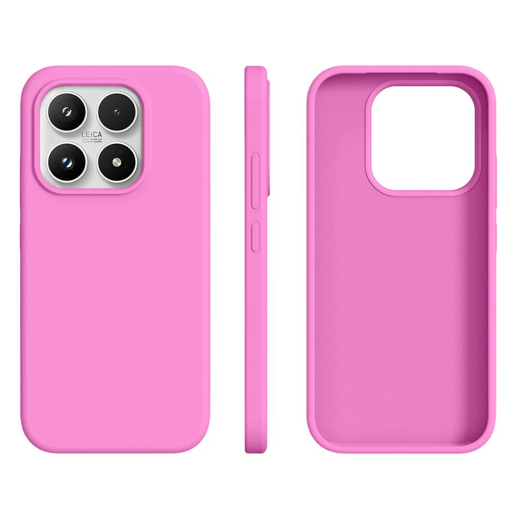 For Xiaomi 17 Case Ultra Thin Liquid Silicone + PC Phone Cover with Camera Touch Control Button