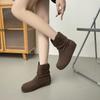 Retro Shoes, Height-increasing Boots for Women, Slimming Short Boots, Round-toed Sleeve