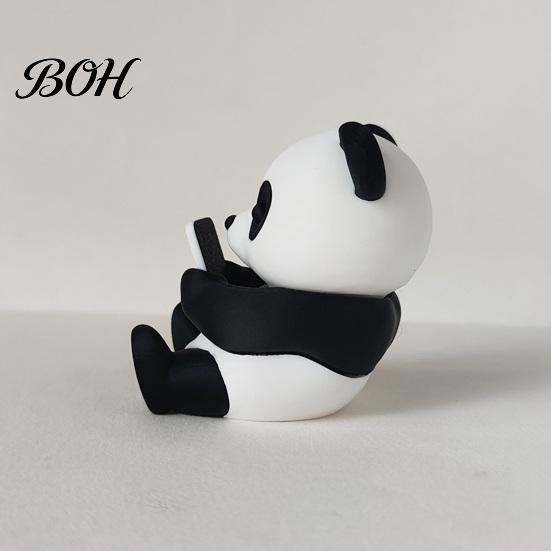 Small Animal Figurines 3D Printed Panda Ornaments, Cute & Pillow Desktop Figurine, Stress Relief Sculpture Compact Shelf Decorations for Home