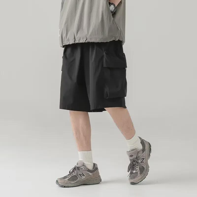 Мужские шорты для работы на открытом воздухе в японском стиле - модные свободные летние повседневные с большими карманами