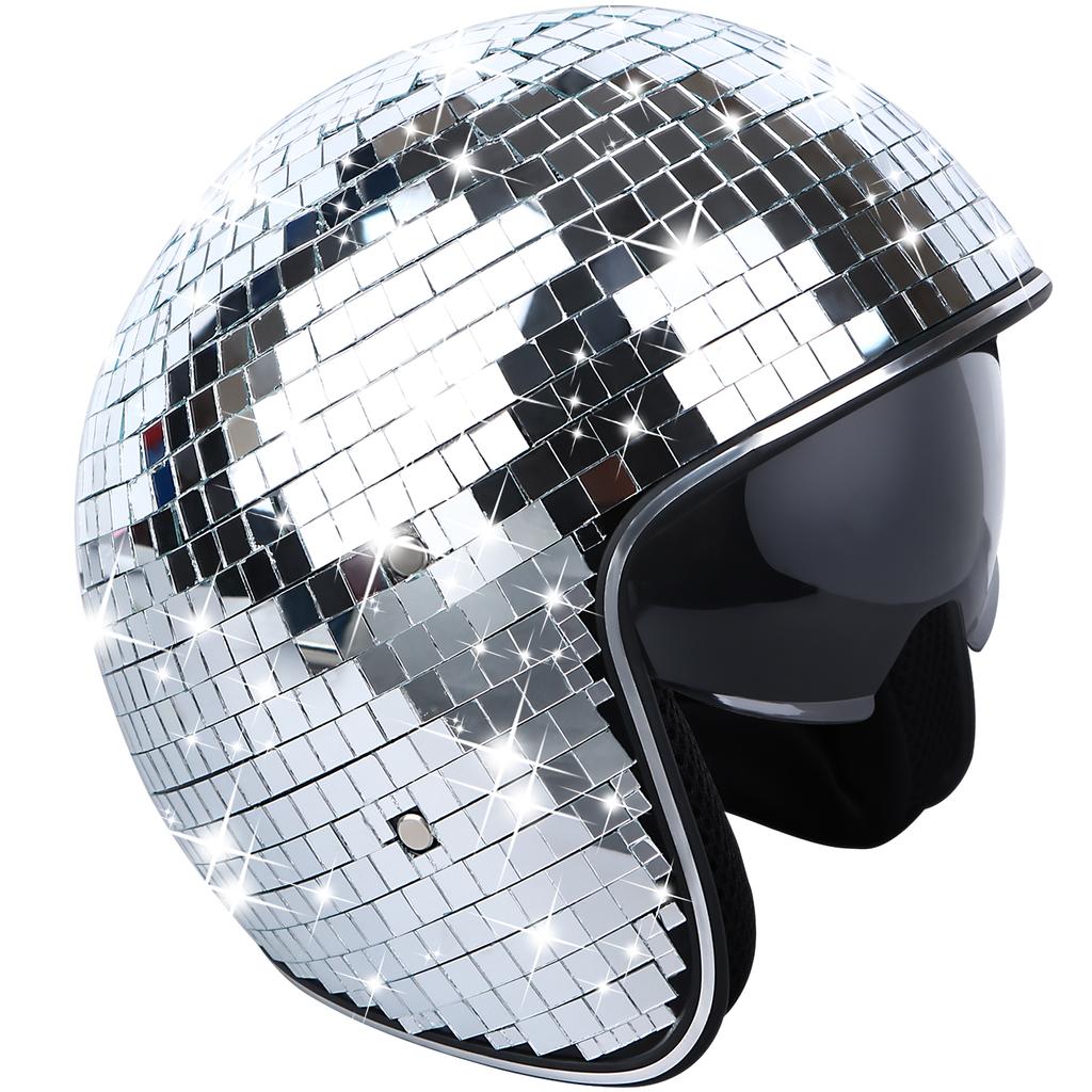 Шлем Disco Ball с выдвижным козырьком, серебристый