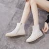 Женские короткие ботинки 2025 осень и зима коровья кожа говяжья подошва ботинки Мартин обувь с высоким верхом боковая молния ботильоны удобные универсальные повседневные модные