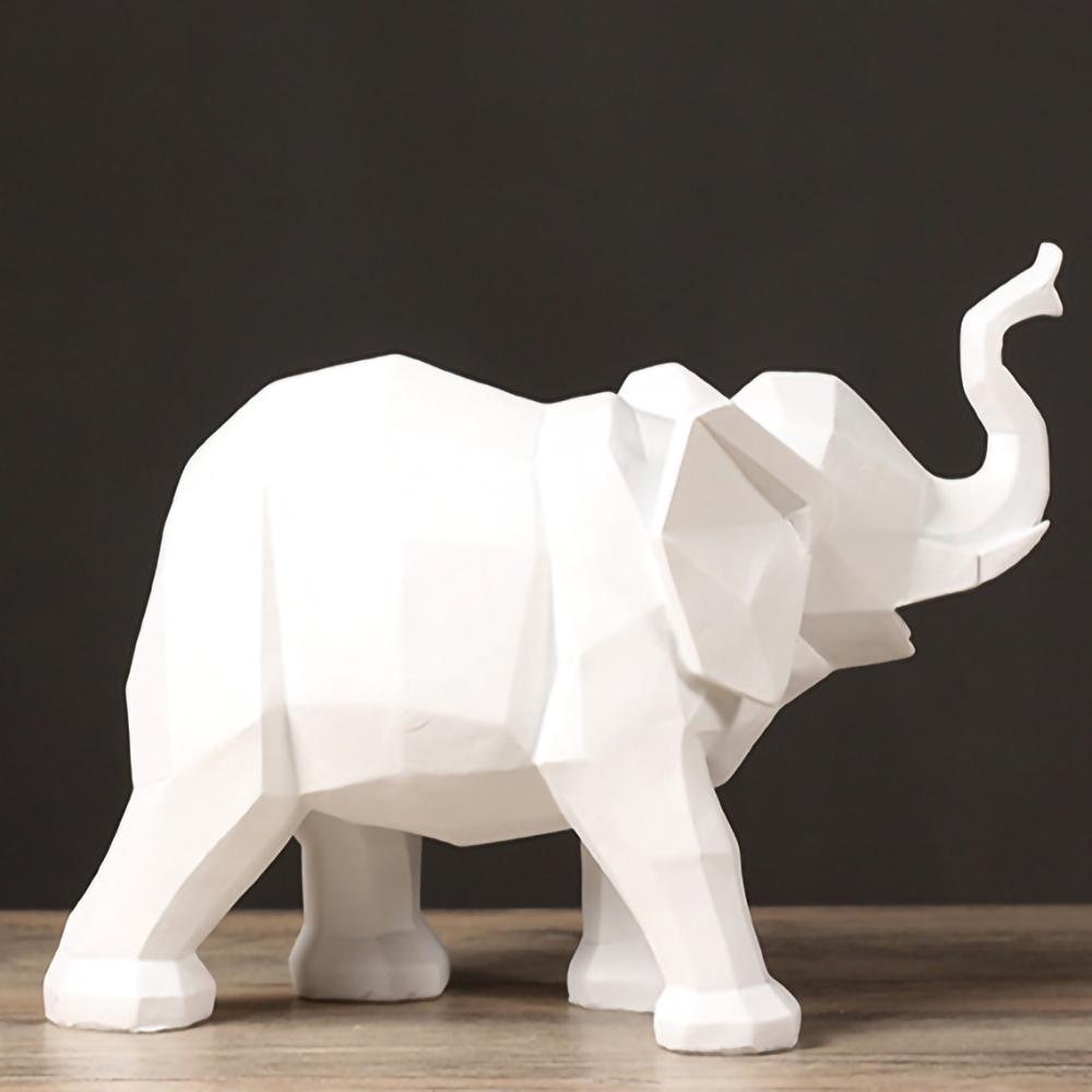 Abstract Origami Geometric Small Elephant Resin Ornaments Home Wine Cabinet Bookcase Model Room Shelf Soft Ornaments