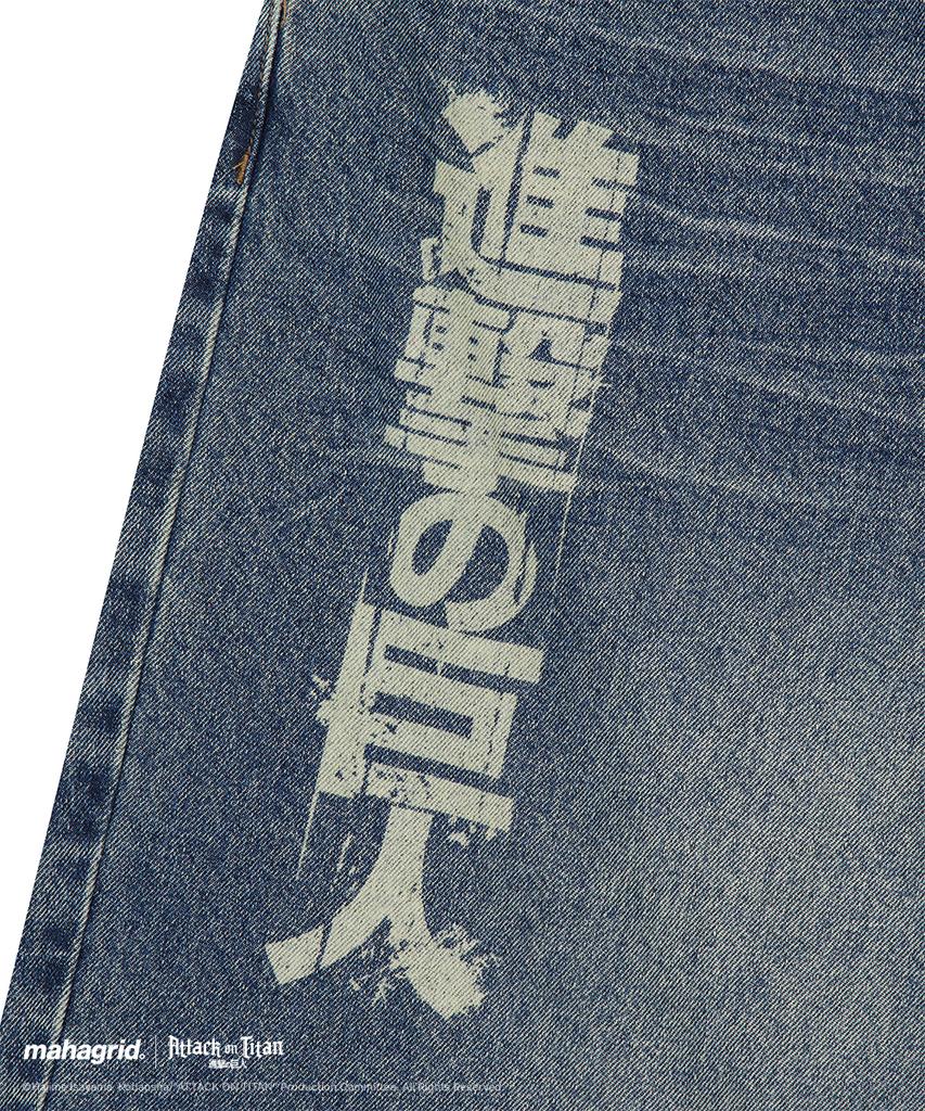 MAHAGRID [Attack On Titan] Titan Denim Shorts Blue(Mg2Gmmd115T)