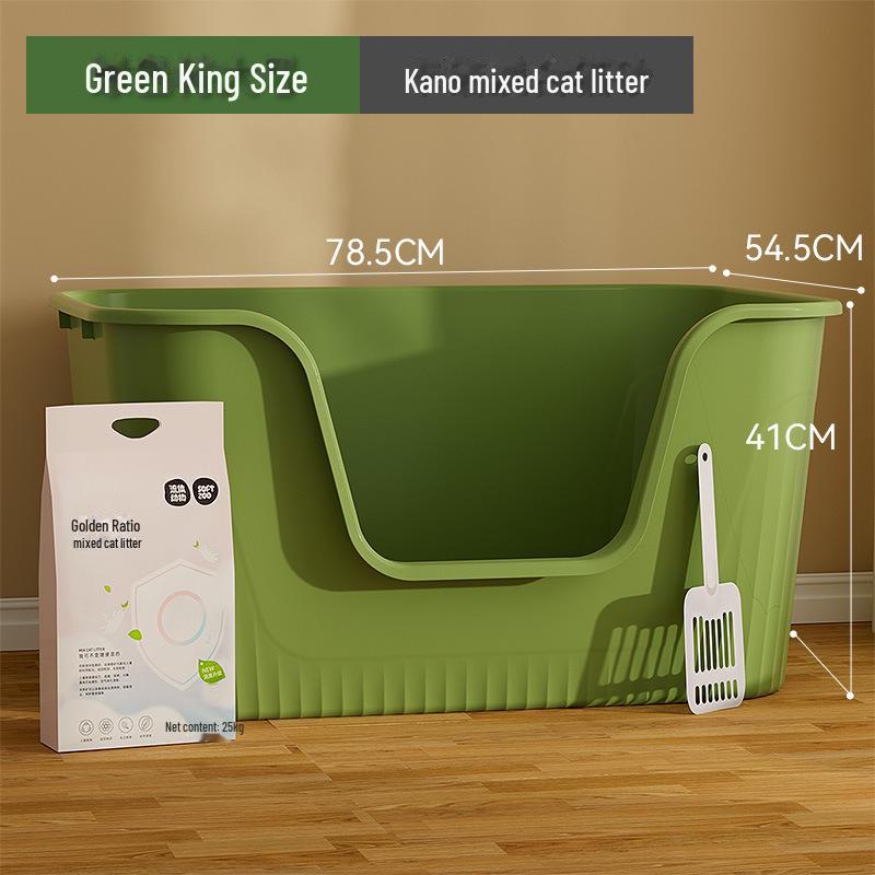 Extra Large Semi-Enclosed Cat Litter Box with Anti-Splash Design