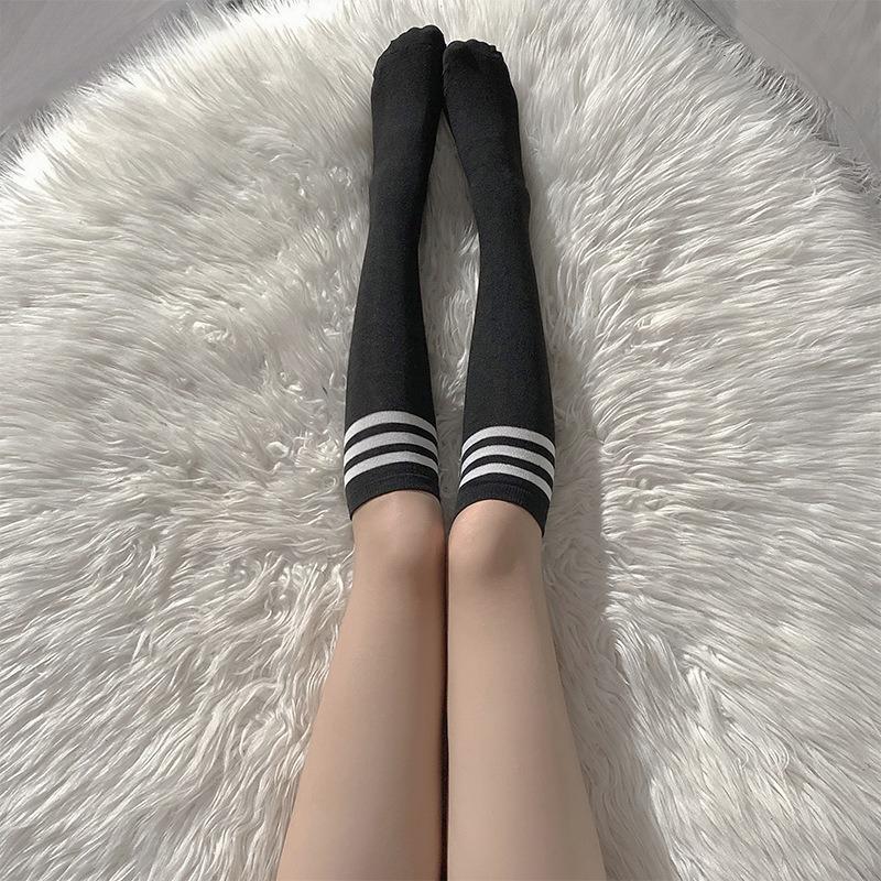 10 пар женских черно-белых носков, милые бархатные носки-гольфы в стиле лолита, однотонные носки до колена, модные кавайные носки для косплея, сексуальные чулки