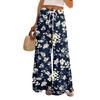 Женские летние брюки-палаццо в стиле бохо с высокой талией, широкие повседневные брюки с цветочным принтом и карманами