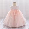 Newborn Dress Flowers Mesh Fashion Party Little Princess Baby Dress  Birthday Gift Kids Clothes
