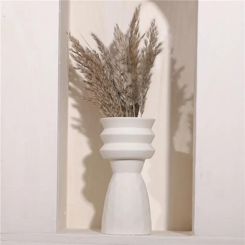 Hot Sale Nordic Ins Creative Ceramics Vase Home Ornaments White Vegetarian Flower Pot Vases Home Decorations Craft Gifts