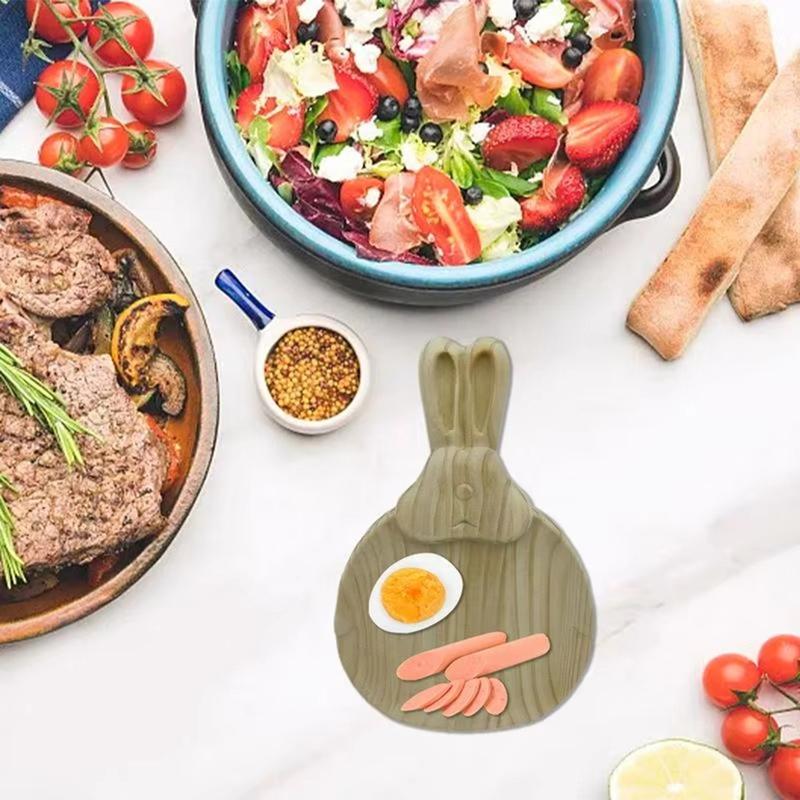 Поднос для подачи «Хороший зайчик», Блюда для закусок в форме зайчика, Пасхальные деревянные сервировочные тарелки, Деревенская декоративная доска для закусок для вечеринок