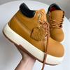 Kick The Big Yellow Boots, Women'S Thick-Soled Mountaineering Tooling Boots, Martin Boots, Thick-Soled British Style Big Head Shoes.