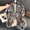 Women S Printed Silk Like Large Square Scarf Fashion Decorative Sun Protection Shawl