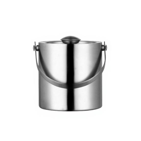 Stainless Steel Ice Bucket with Lid Double-Wall Insulated Wine Champagne Cooler 1.4/2/3L Large Capacity Rust-Proof Barrel for Bars Hotels Parties